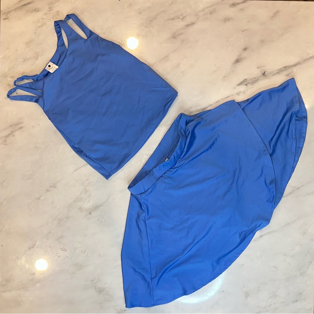 Yogalicious Kids Blue tennis skort set